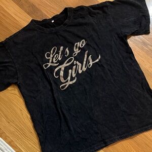 Black 'Let's Go Girls' T-Shirt oversized vintage look